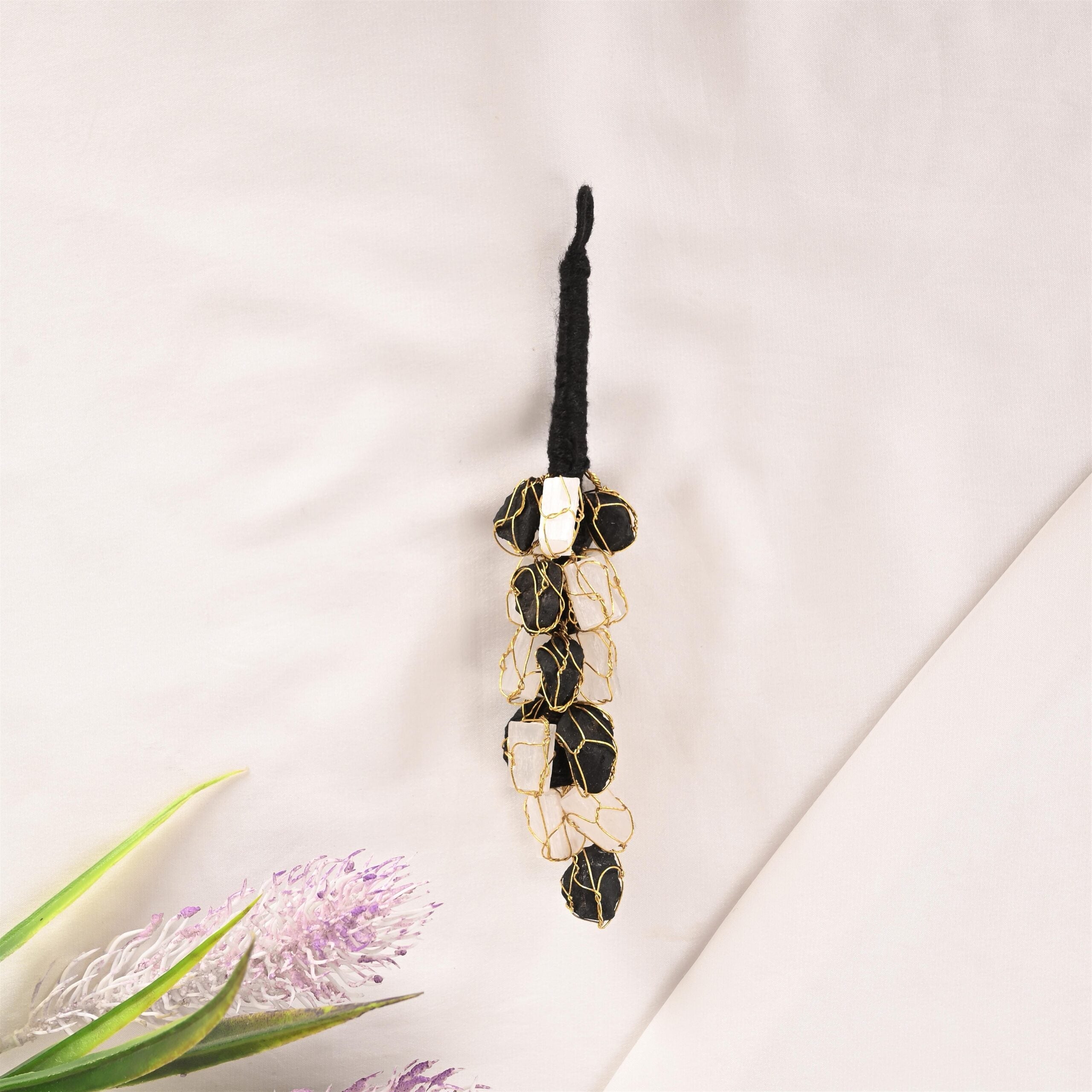 Black Tourmaline and Selenite Hanging